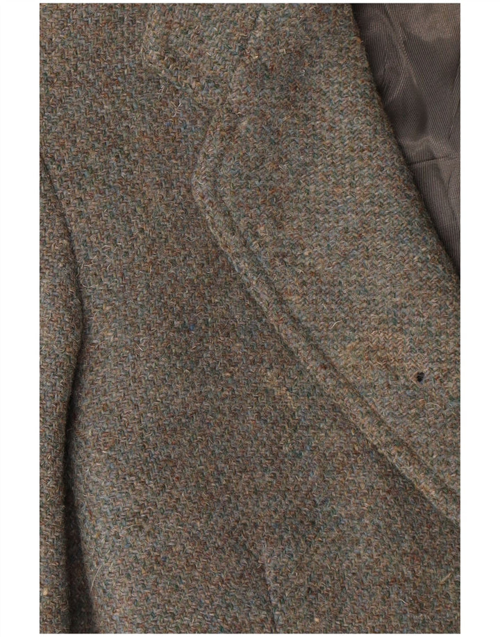 Harris Tweed Mens 2 Button Blazer Jacket UK 36 Small Grey Wool