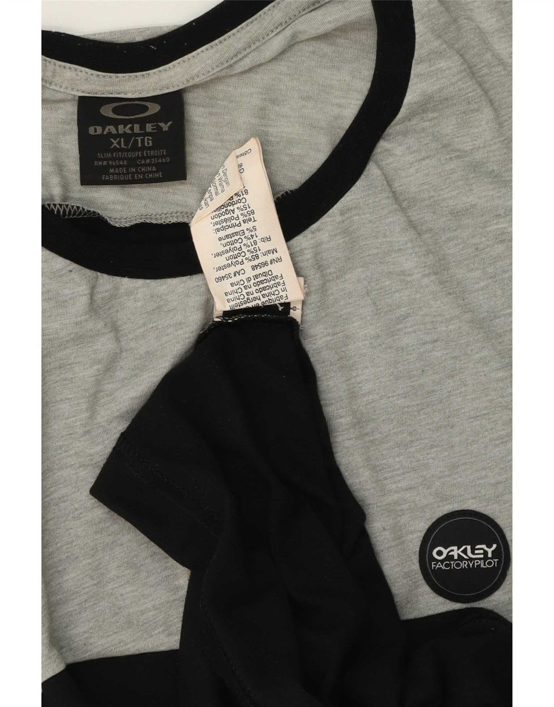 Oakley Mens T-Shirt Top XL Black Colourblock Polyester