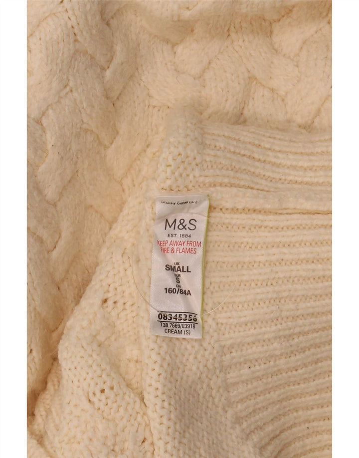Marks & Spencer Dame Turtle Neck Jumper Sweater UK 10 Small Beige