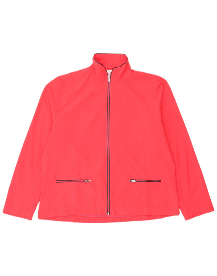Adidas Damen Trainingsanzug Top Jacke UK 22 XL Rot Polyester