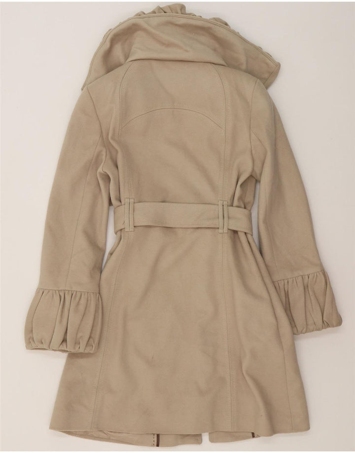 Zara Womens Trench Coat UK 10 Pequeno Lã Cinza