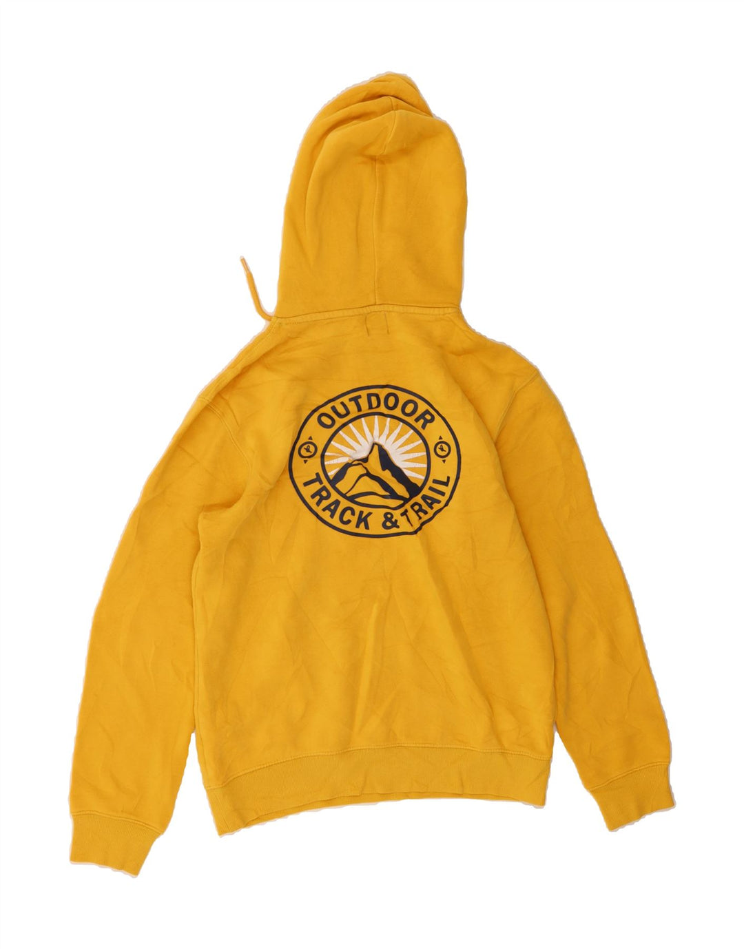 H&M Mens Graphic Hoodie Jumper XS Yellow Cotton Vintage H&M and Second-Hand H&M from Messina Hembry 