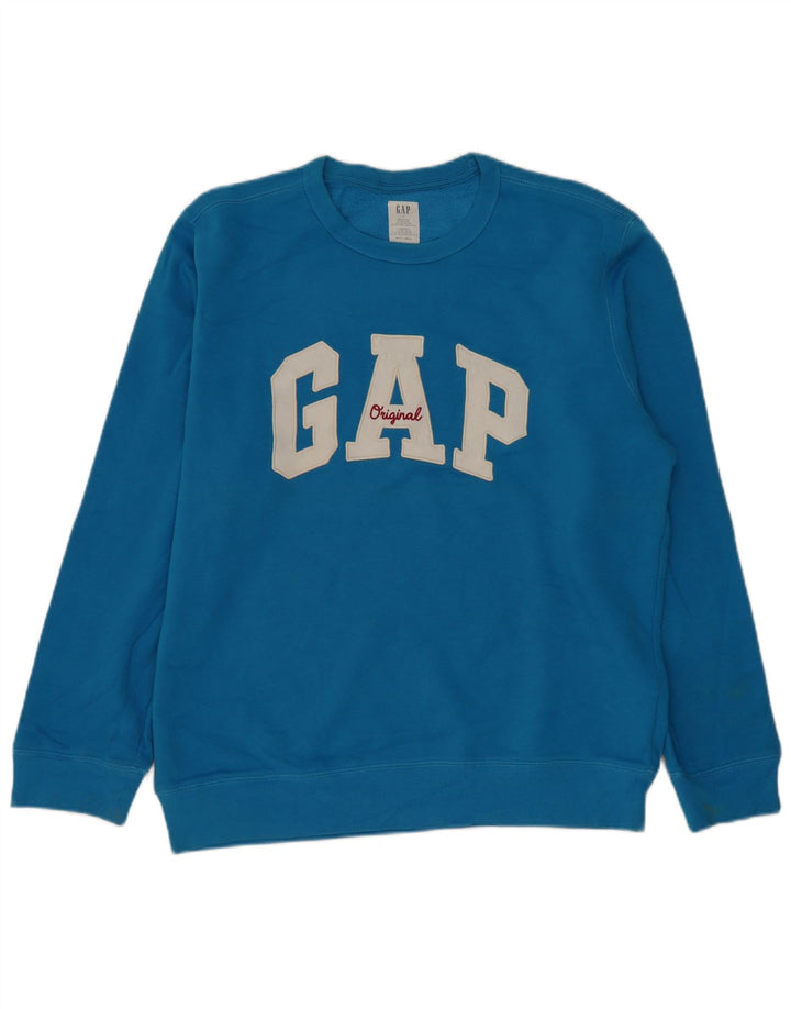 Męska bluza z grafiką Gap, duża, niebieska, bawełniana