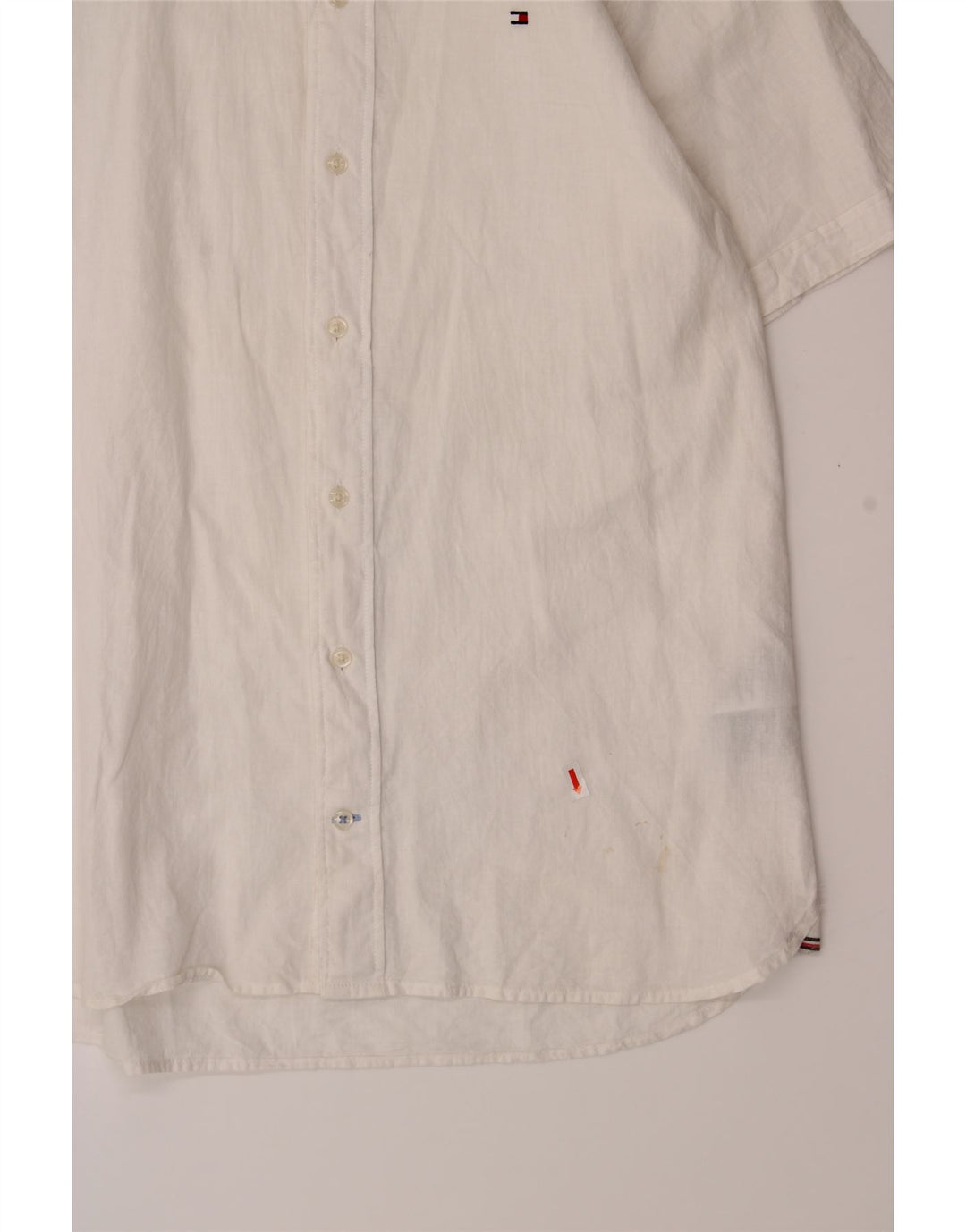 TOMMY HILFIGER Mens Short Sleeve Shirt Medium White Cotton Vintage Tommy Hilfiger and Second-Hand Tommy Hilfiger from Messina Hembry 