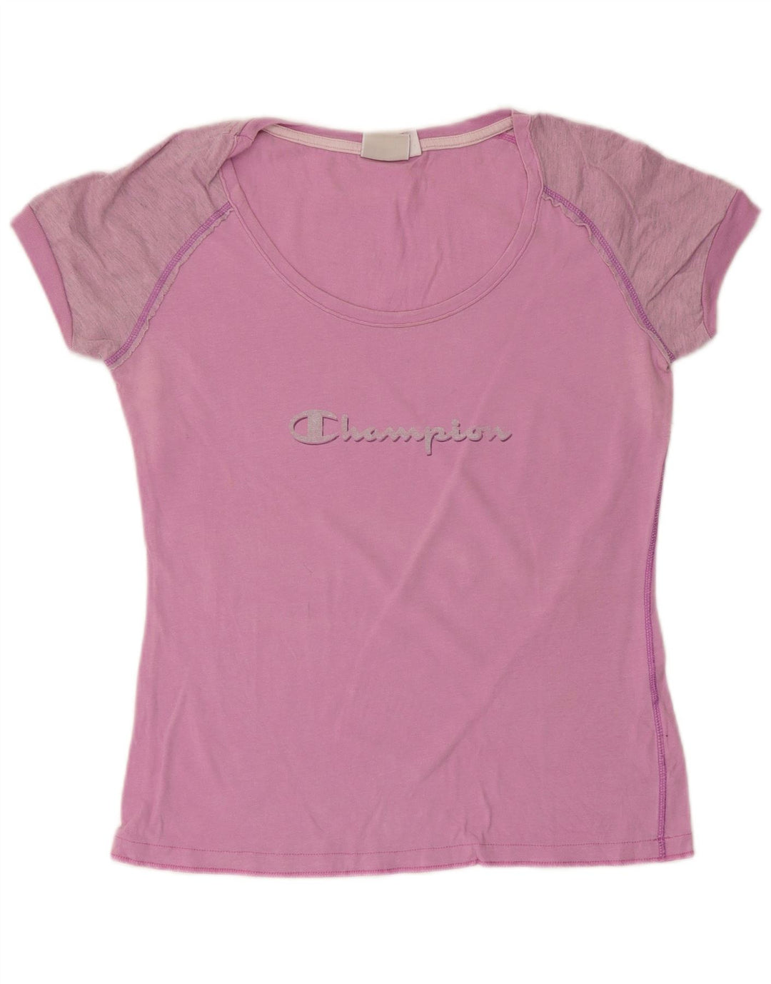 Champion Dame Grafisk T-Shirt Top UK 12 Medium Pink