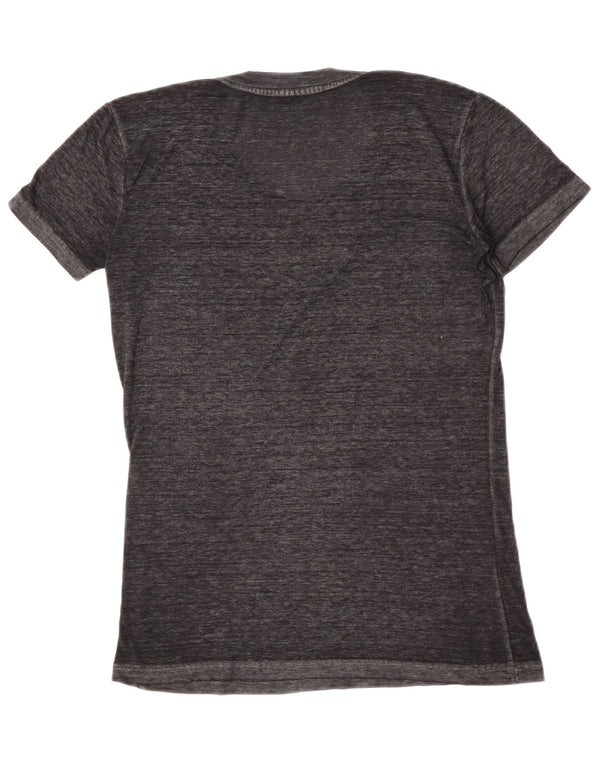 Tricou grafic Hard Rock Cafe pentru femei Top UK 10 mic, gri bumbac cu pete