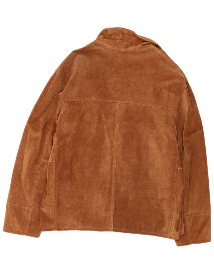Винтажная мужская замшевая куртка IT 52 XL Коричневая кожаная