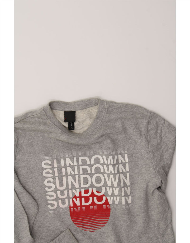 H&M Mens Graphic Sweatshirt Jumper Small Grey Cotton Vintage H&M and Second-Hand H&M from Messina Hembry 