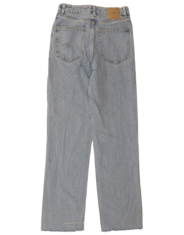 Женские прямые джинсы Zara EU 32 2XS W22 L30, синий хлопок