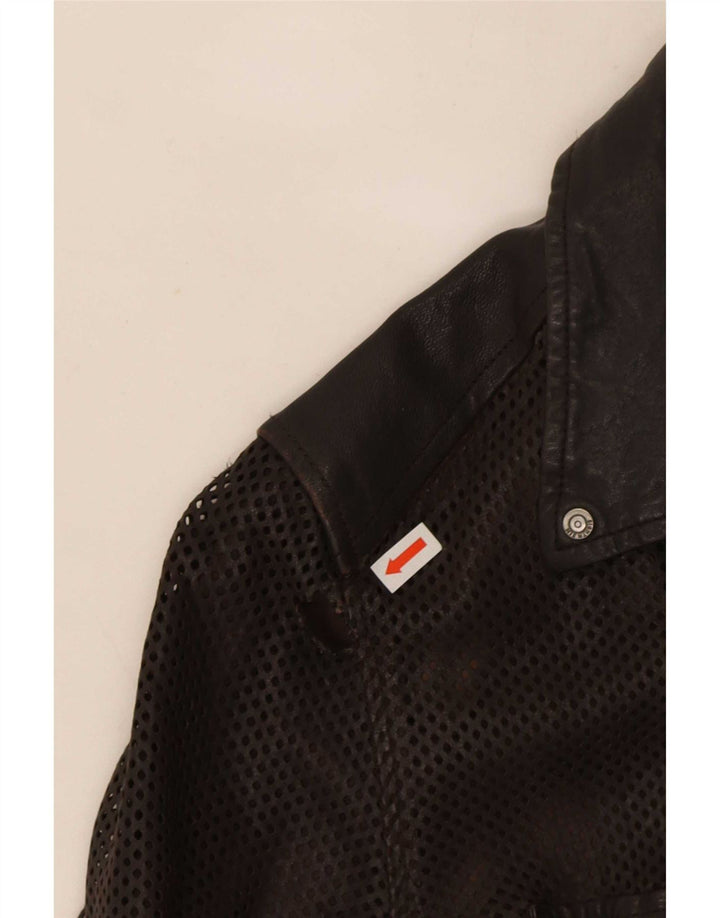 Eighth Sin Womens Leather Biker Jacket UK 10 Small Brown