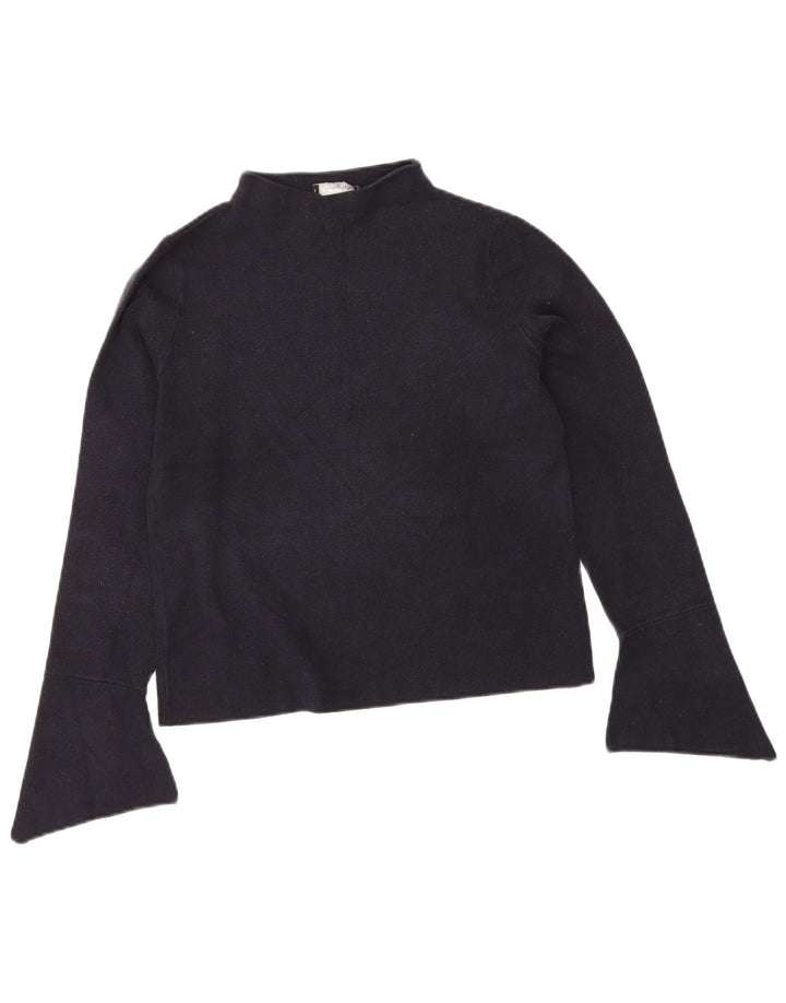 Marks & Spencer Top da donna a maniche lunghe UK 12 medio blu navy in viscosa