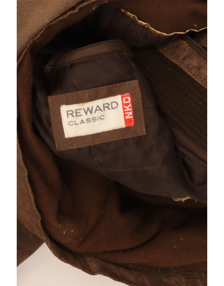 REWARD Męska kurtka skórzana UK 40, duża brązowa skóra