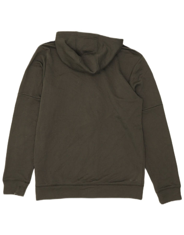 Adidas Mens Zip Hoodie Sweater Medium Khaki Polyester