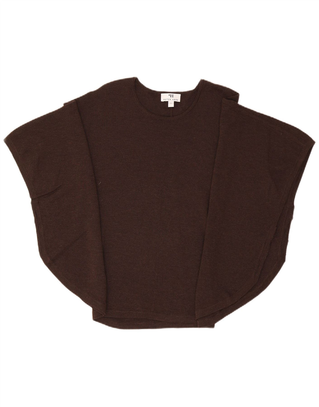 Peter Hahn Womens Poncho Jumper UK 14 Medium Brown