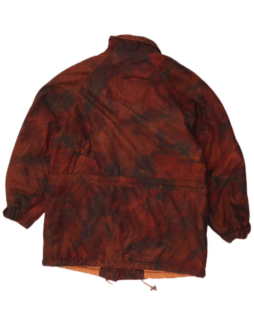 Vintage Womens Windbreaker Jacket UK 18 XL Brown Floral Polyester
