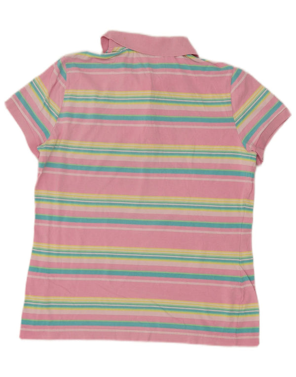 Polo da donna Lacoste taglia 44 grande cotone a righe rosa