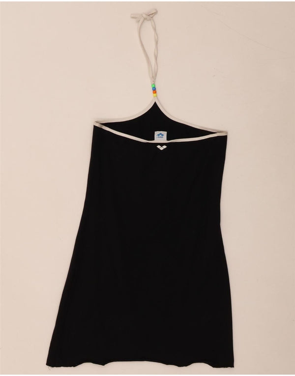 Arena Dame Mini Halter Dress UK 6 XS Sort Bomuld