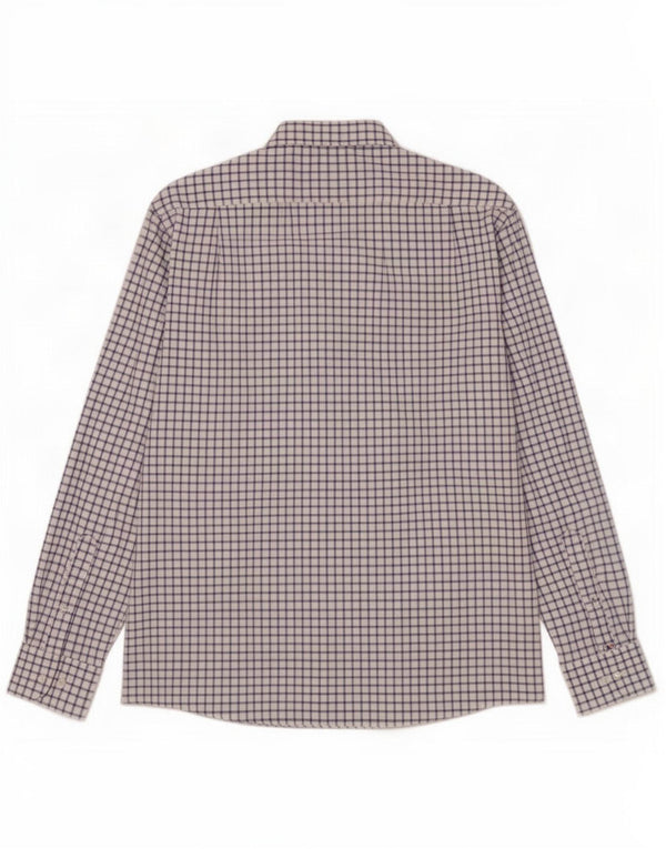 Camicia da uomo Tommy Hilfiger taglia 16 1/2 grande cotone a quadri bianchi