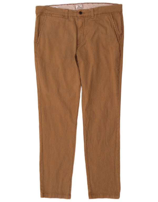 Jack & Jones Mens Marco Slim Chino Trousers W36 L30 Beige Cotton