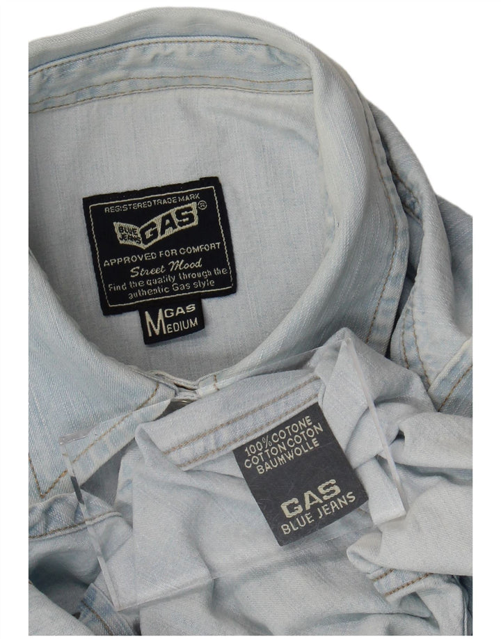 Gas Womens Denim Shirt UK 12 Medium Blue Cotton