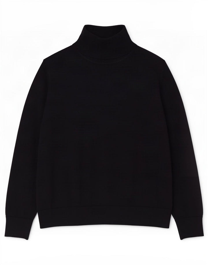 Cos Womens Turtle Neck Jumper Sweater UK 14 Medium Navy Blue Wool
