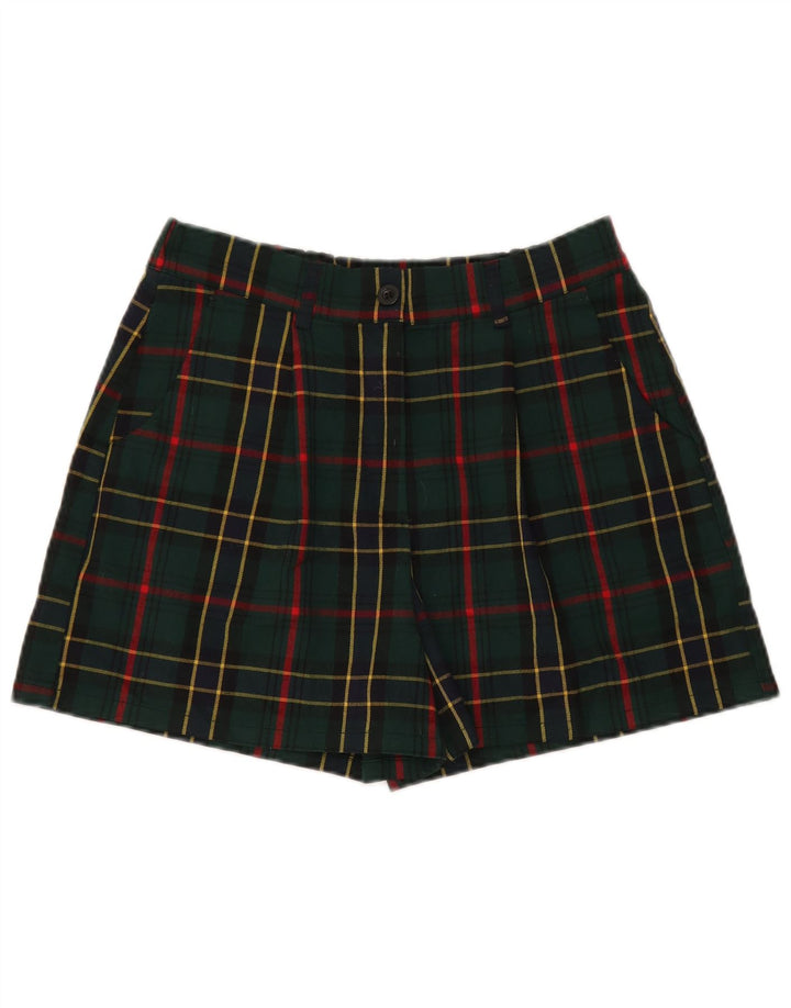 Flotte og smarte chinoshorts til kvinder store W32 grøn ternet polyester