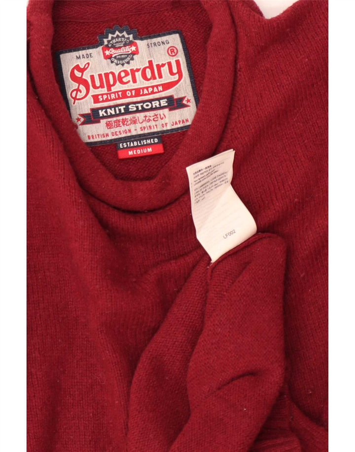 Superdry muški džemper s okruglim izrezom srednje crvene janjeće vune