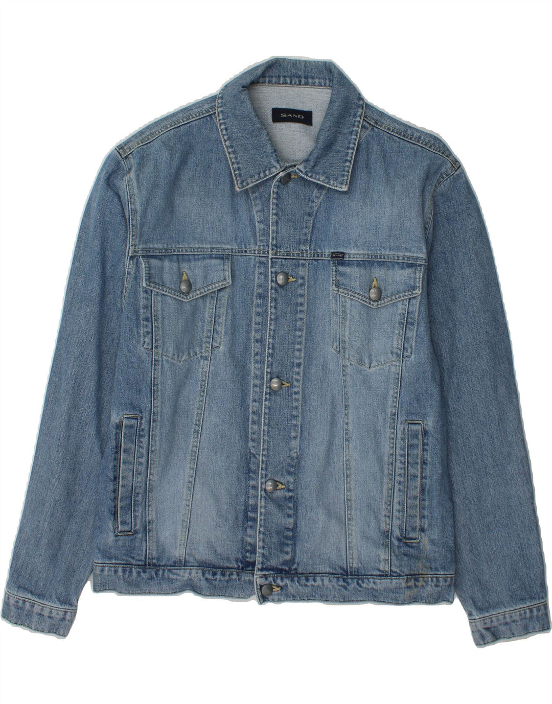 SAND Mens Denim Jacket UK 38 Medium Blue Cotton Vintage Sand and Second-Hand Sand from Messina Hembry 
