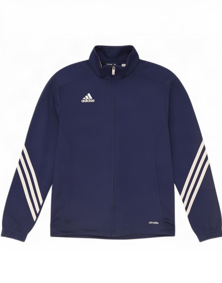Giacca da tuta Adidas Climalite da ragazzo, 11-12 anni, in poliestere blu navy