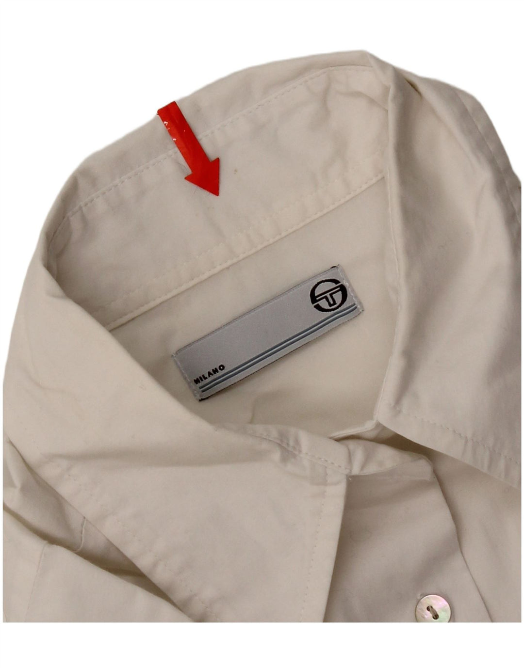 Sergio Tacchini Dameskjorte UK 14 Stor Hvid Bomuld