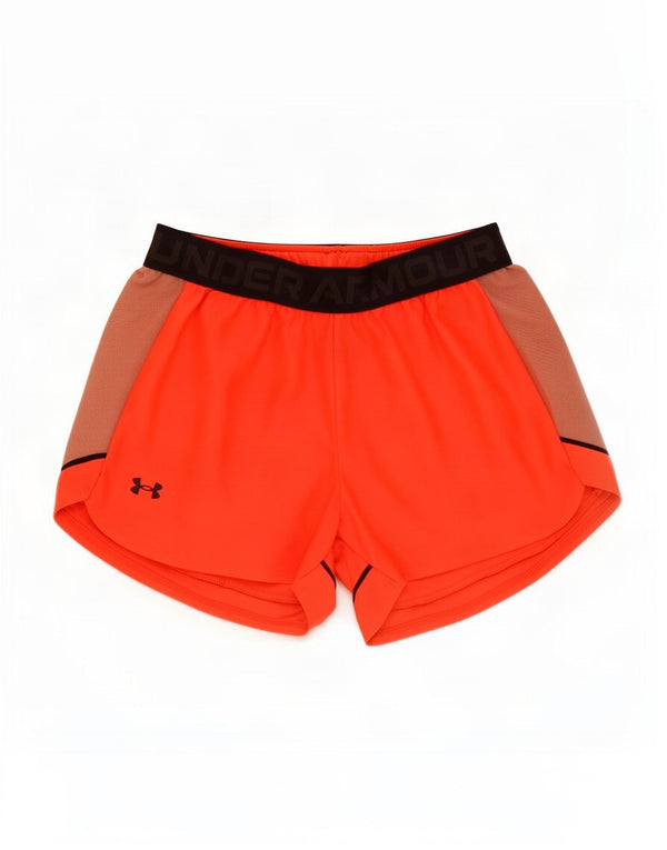Under Armour Damen Graphic Sport Shorts UK 8 Small Orange Farbblock