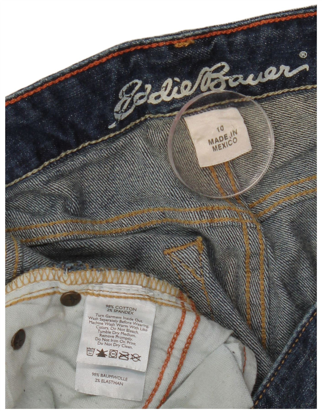 Eddie Bauer Womens Curvy Bootcut Jeans US 10 Large W32 L33 Blue Cotton