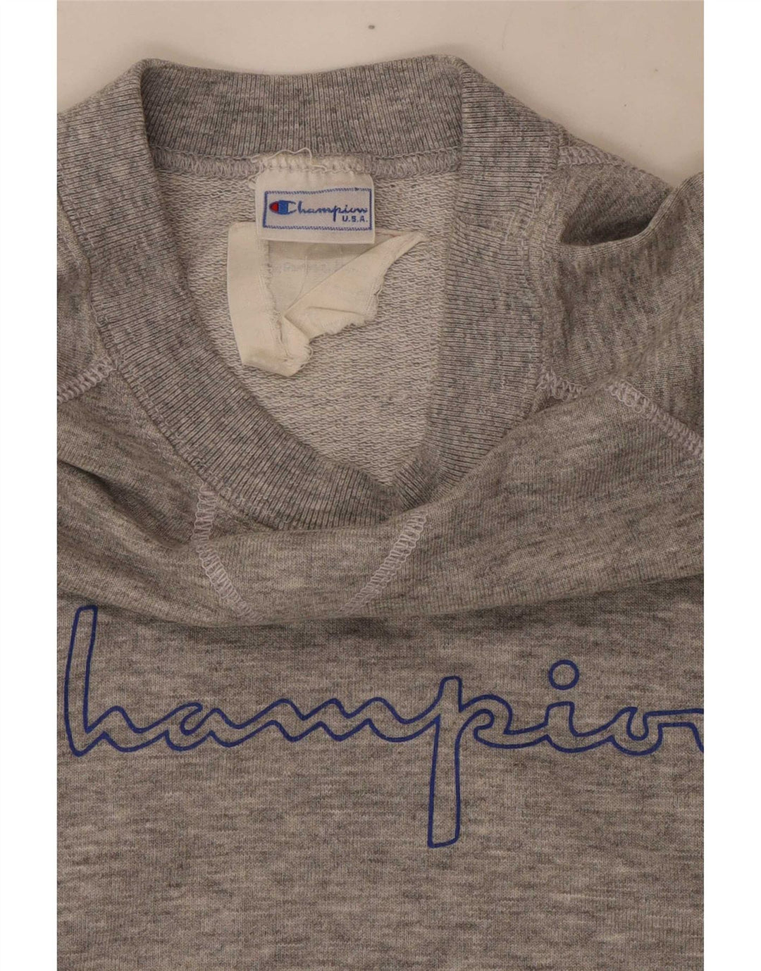 Felpa grafica da uomo Champion, maglione piccolo grigio screziato