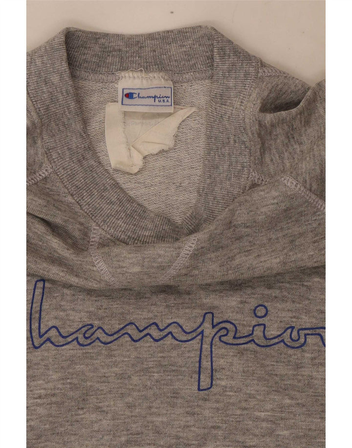 Felpa grafica da uomo Champion, maglione piccolo grigio screziato
