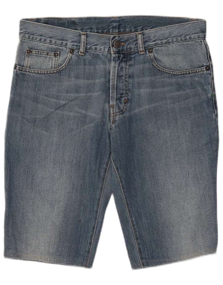 Benetton Herre Denim Shorts W33 Medium Blue
