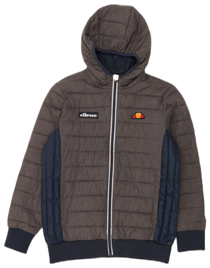 Ellesse Boys Polstret hættejakke 12-13 år Grå Colourblock Nylon