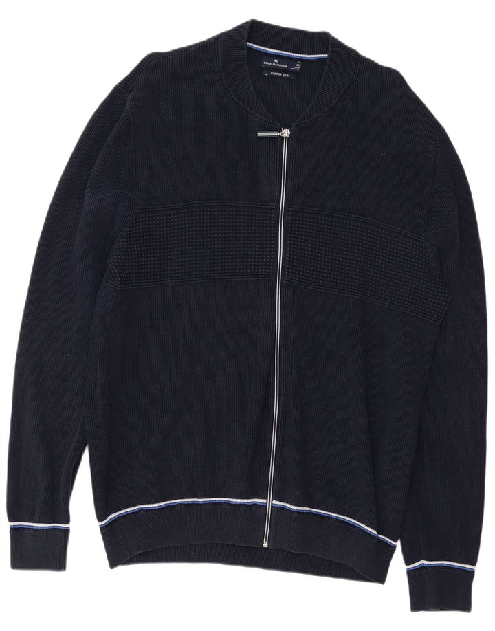 Blue Harbour Mens Cardigan Sweater XL Navy Cotton