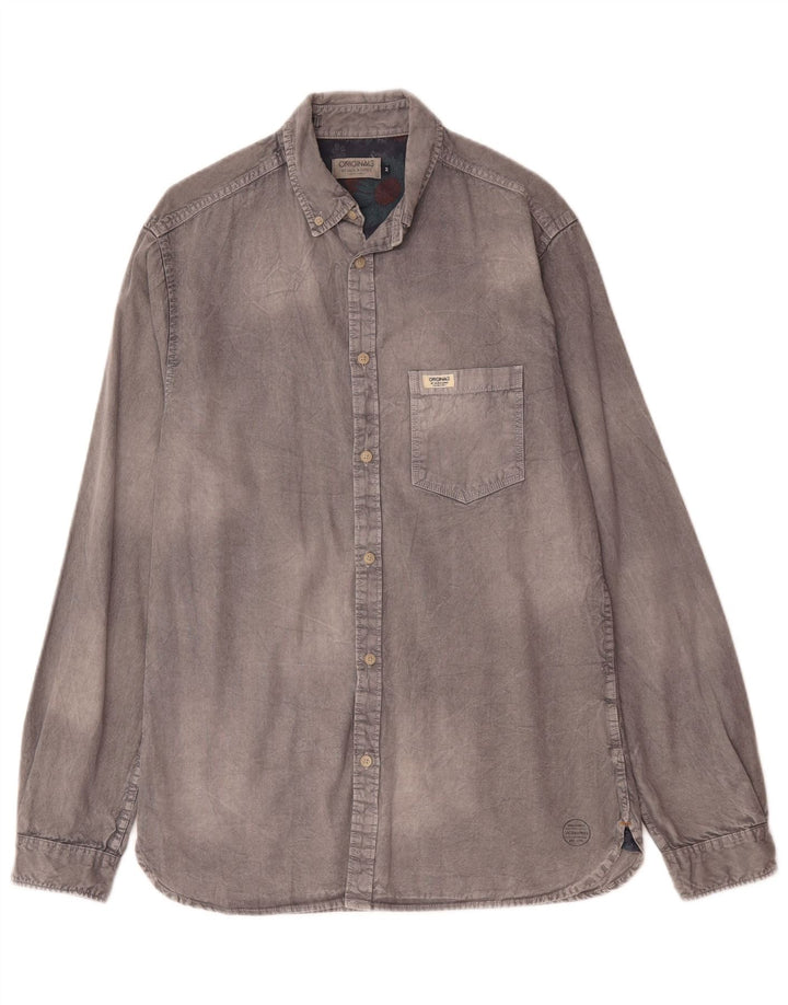 Jack & Jones Mens Shirt Medium Grey Cotton