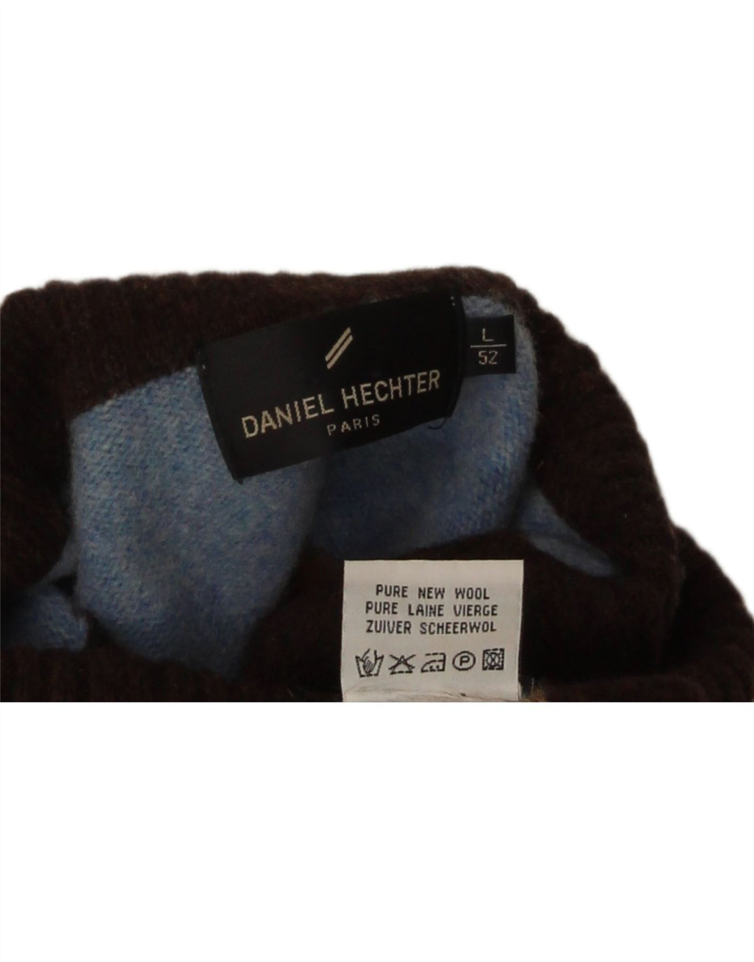 Daniel Hechter Womens Roll Neck Jumper Sweater UK 14 Large Blue Striped