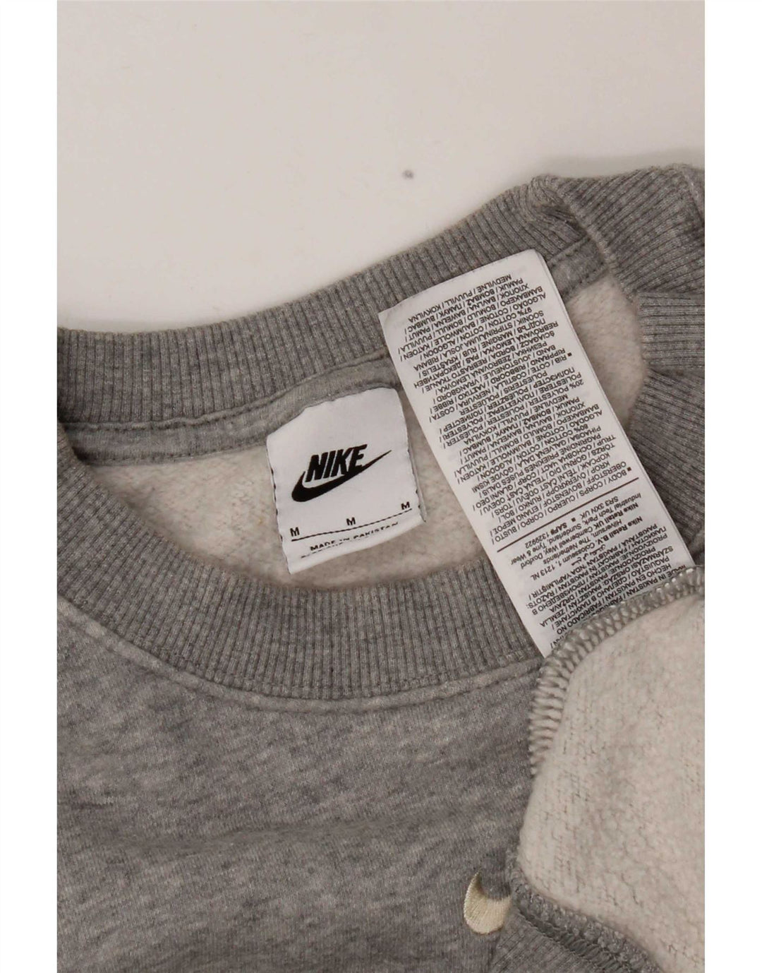 Nike Womens Oversized Sweatshirt Jumper UK 14 Medium Grey Cotton