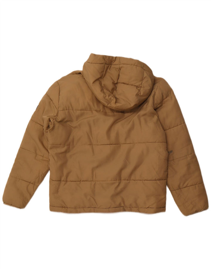 Jack & Jones Mens Hooded Padded Jacket UK 42 XL Beige Polyester