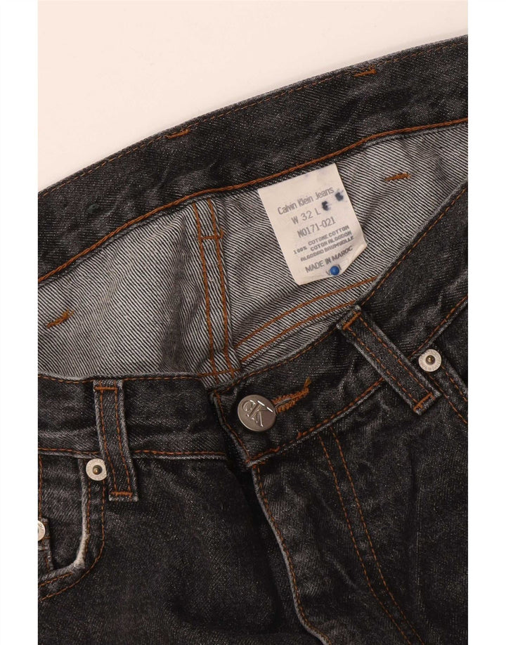 Calvin Klein Mens Straight Jeans W32 L31 Black Cotton