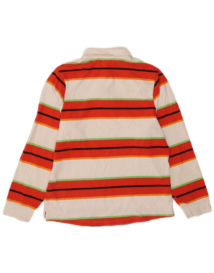 Nike Mens Long Sleeve Rugby Polo Shirt Medium Multicoloured Striped Cotton