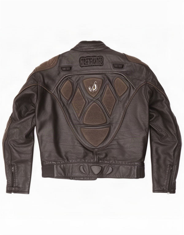 Streetfighter Giacca da corsa in pelle da uomo IT 48 4XL Nera