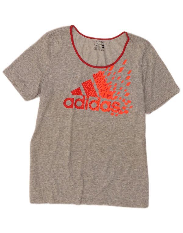 Adidas T-Shirt Fille Climalite Graphic 13-14 Ans Gris