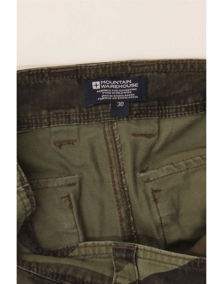 Mountain Warehouse Herre Cargo Shorts W30 Mellemgrøn Camouflage Bomuld
