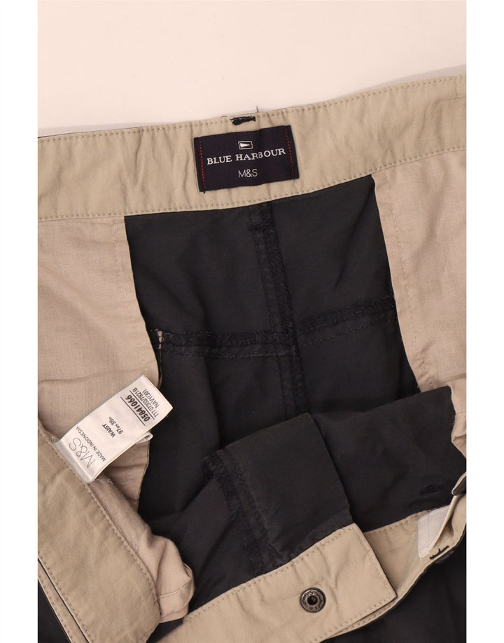 Marks & Spencer Herre Blue Harbor Cargo Shorts W38 XL Navy Blue Cotton