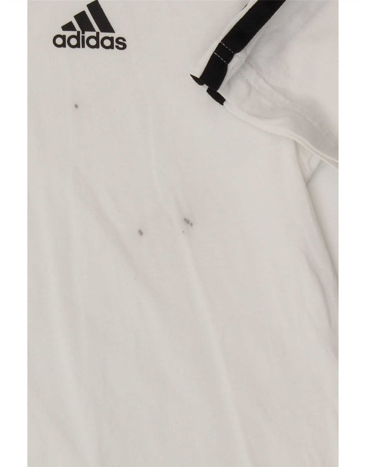 Adidas Boys T-Shirt Top 7-8 Years White Cotton