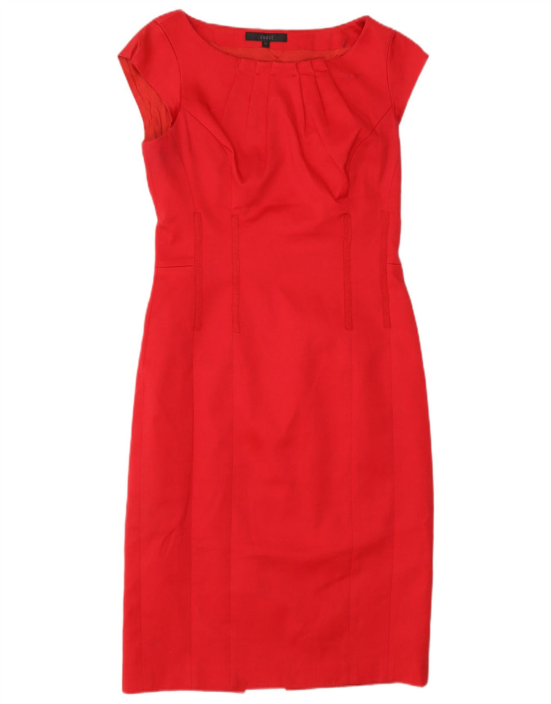 COAST Womens Sheath Dress UK 10 Small  Red Cotton