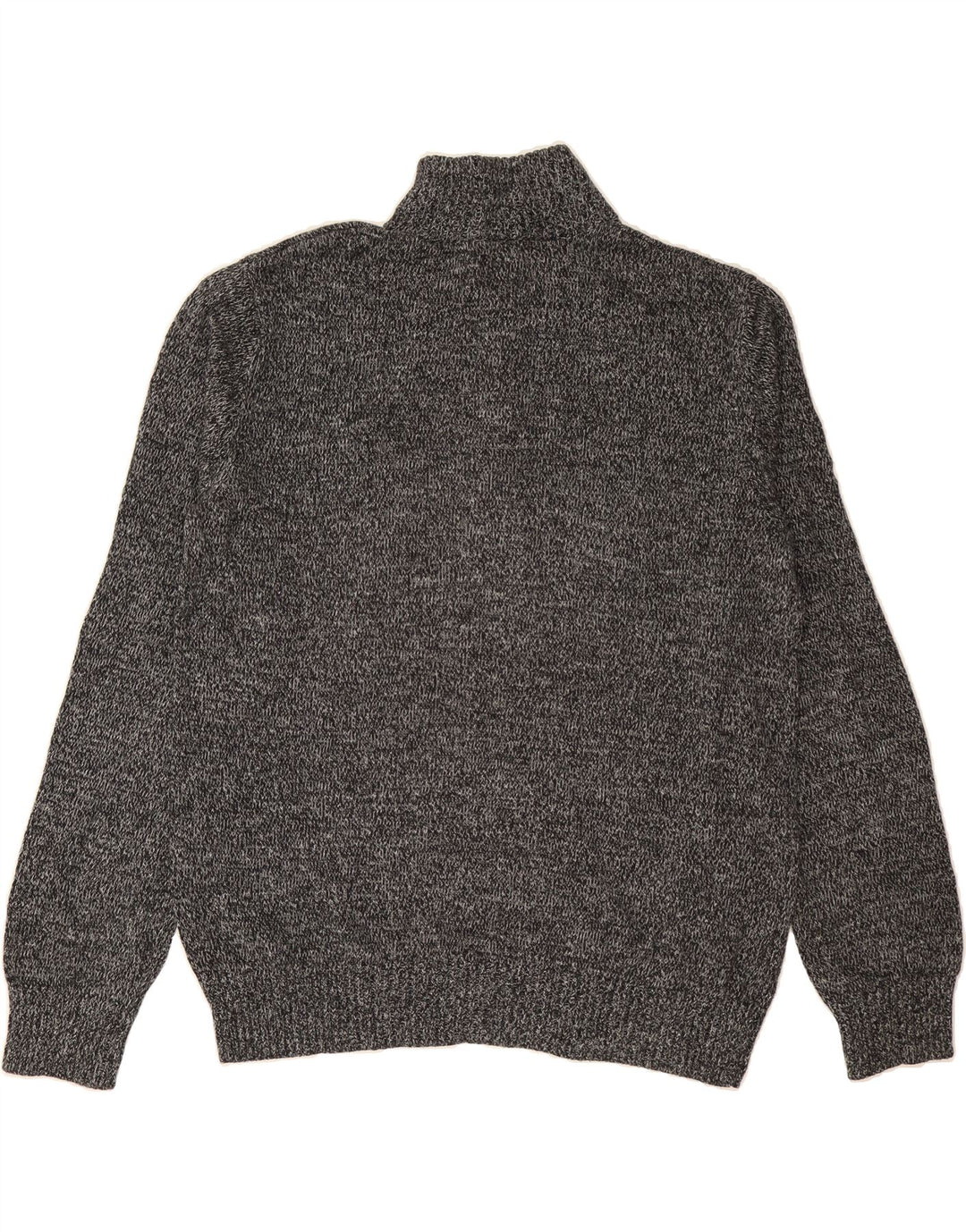 EDDIE BAUER Mens Zip Neck Jumper Sweater Large Grey Flecked Cotton Vintage Eddie Bauer and Second-Hand Eddie Bauer from Messina Hembry 